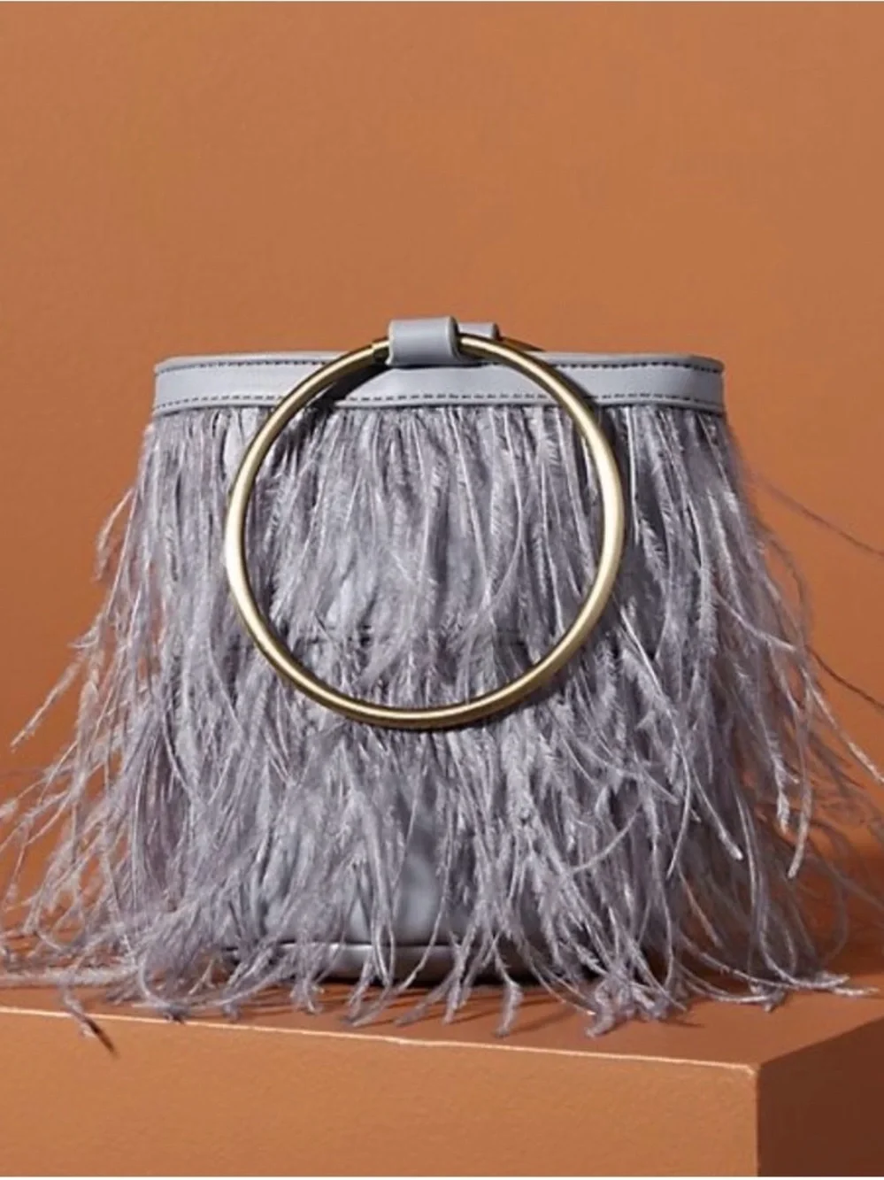 Anthropologie Evelyn Feather Bucket Bag